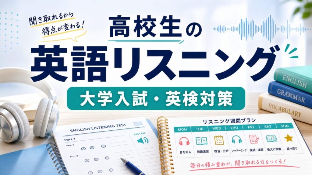 高校生の英語リスニングを大学入試と英検対策向けに整理したサムネイル