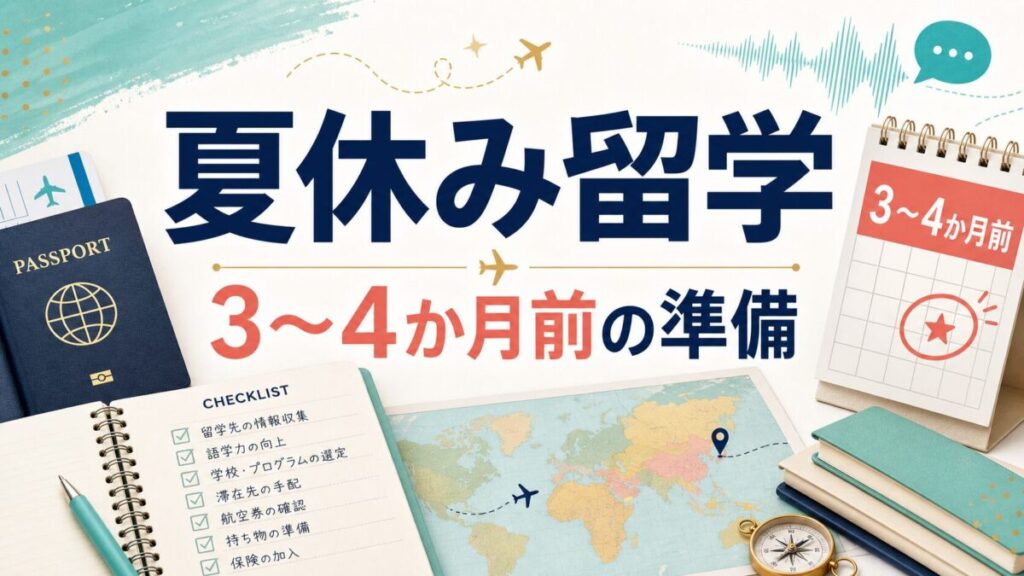 夏休み留学 3〜4か月前の準備