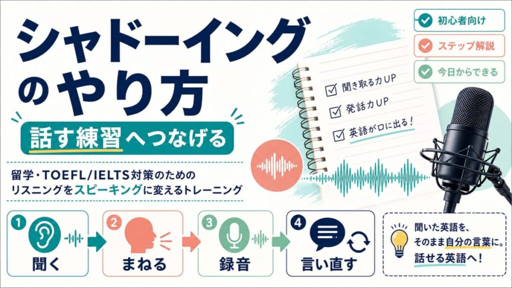シャドーイングのやり方を話す練習につなげる手順
