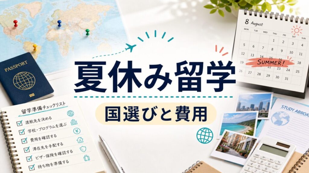 夏休み留学の国選びと費用を整理するサムネイル