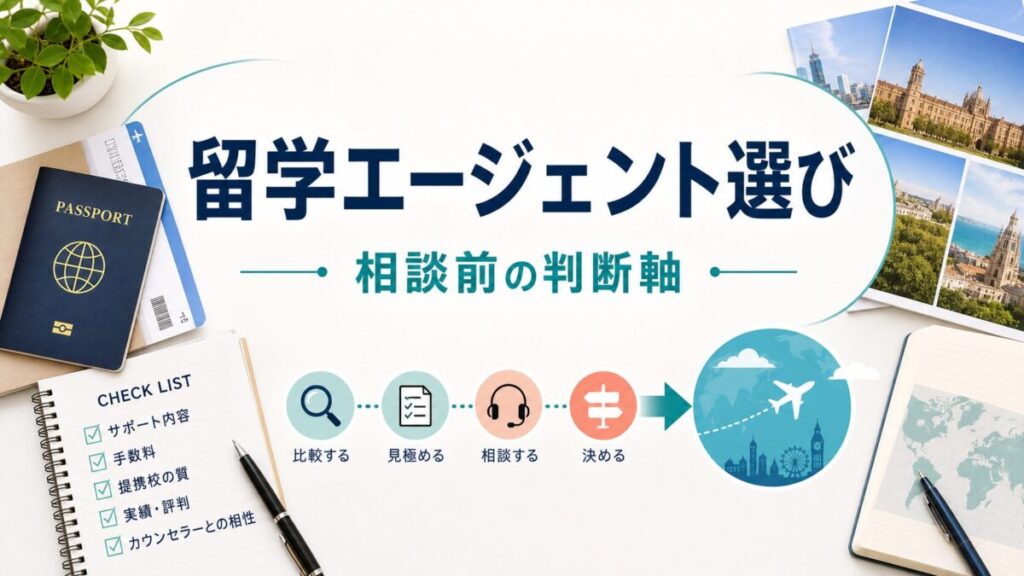 留学エージェント選びと相談前の判断軸を示すサムネイル