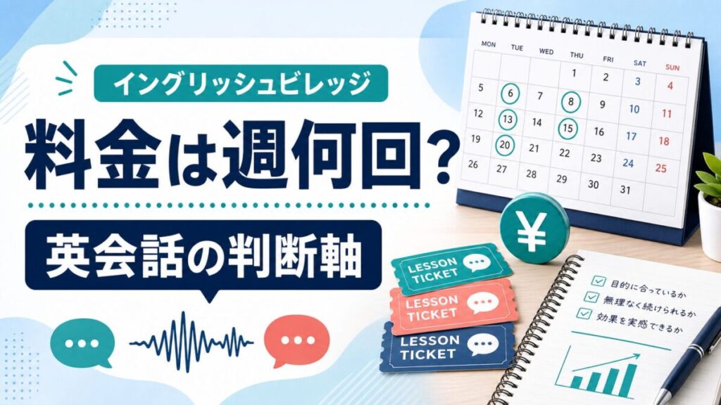 イングリッシュビレッジの料金を週何回で考えるかを示したアイキャッチ