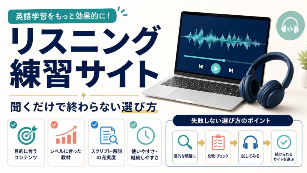 リスニング練習サイトの選び方
