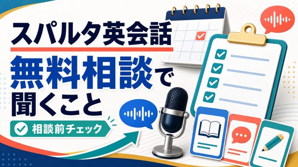 スパルタ英会話の無料カウンセリングで聞くことを整理するアイキャッチ