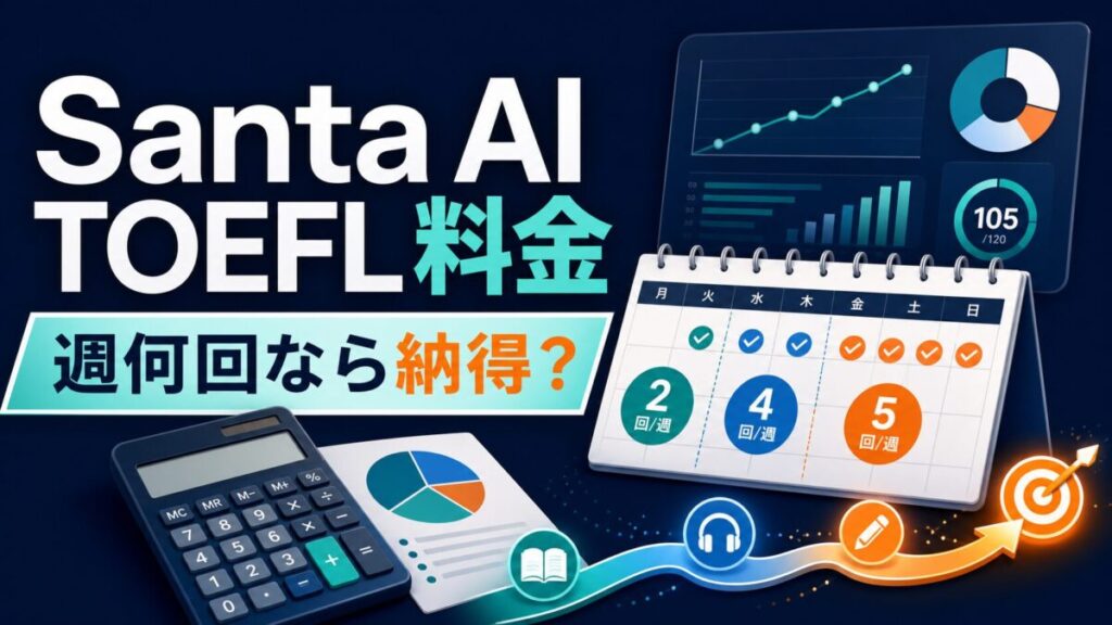 Santa AI TOEFLの料金を週何回使うか判断する記事のアイキャッチ