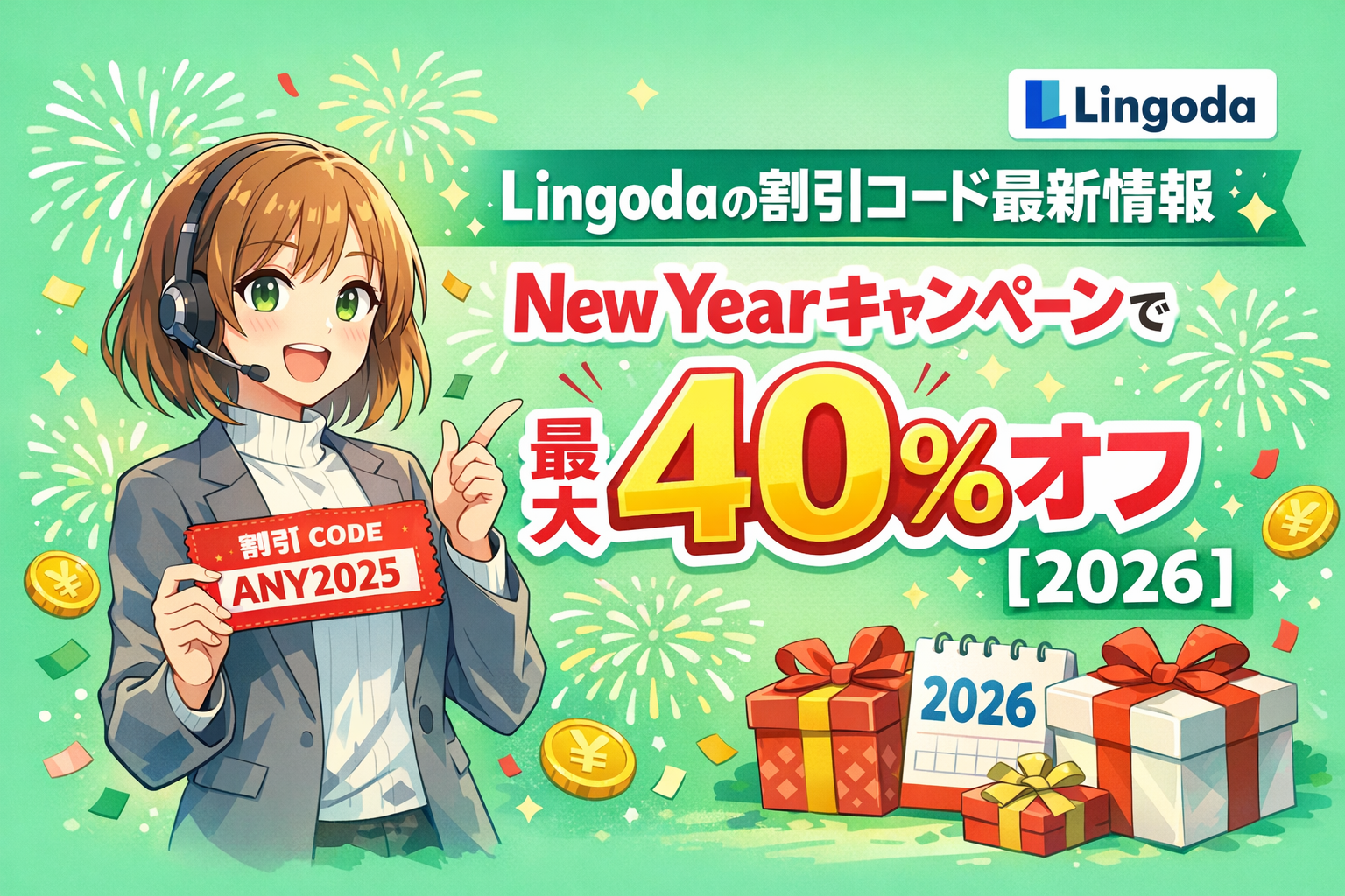 Lingodaの割引コード最新情報｜New Yearキャンペーンで最大40％オフ