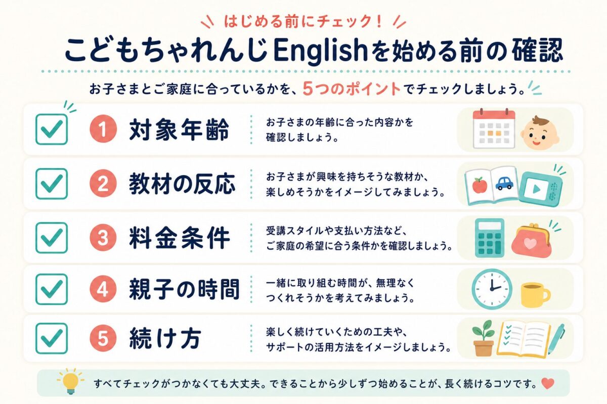 こどもちゃれんじEnglishを始める前の確認リスト
