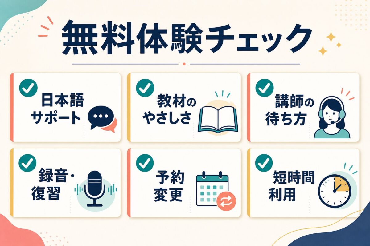 オンライン英会話の無料体験で怖さを減らすチェックリスト