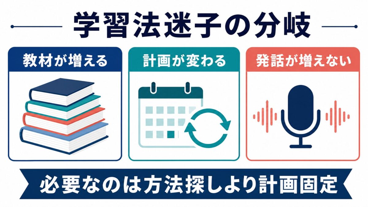 学習法迷子の分岐を示す図解