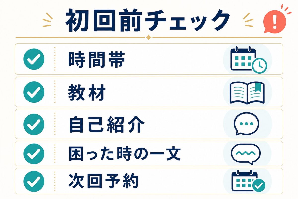 レアジョブ初回前に確認するチェックリスト