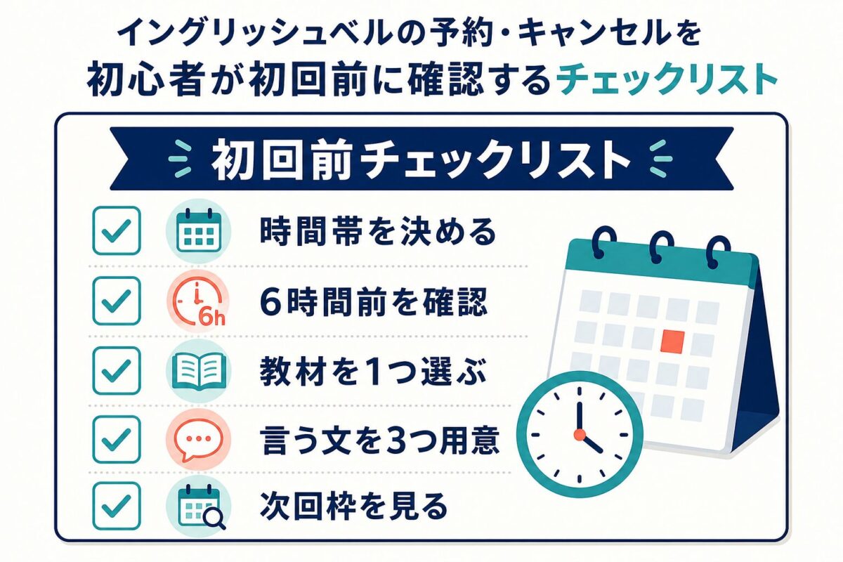 イングリッシュベルの初回前に確認する予約キャンセルチェックリスト