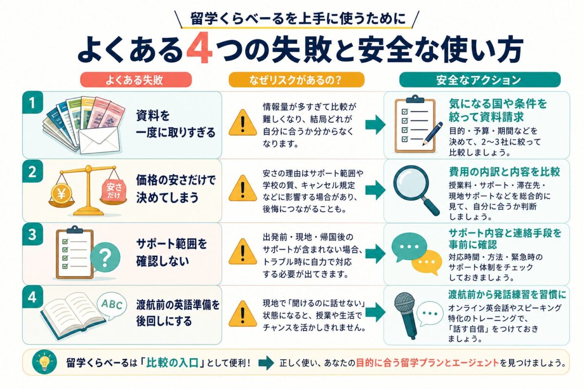 留学くらべーるで失敗しやすい使い方と対策を整理した図解