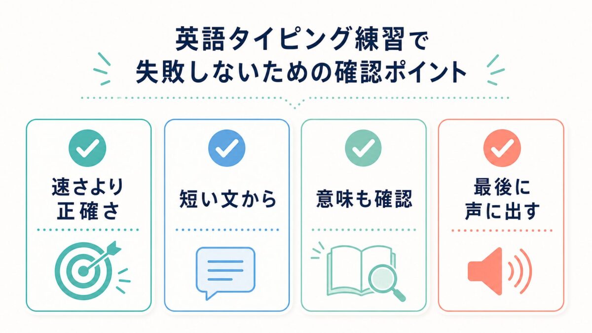 英語タイピング練習で失敗しないための確認ポイント