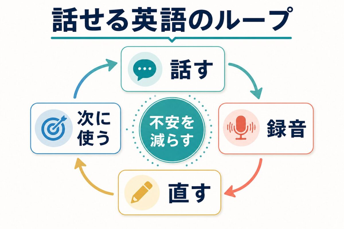 話す・録音・直す・次に使う学習ループ図解