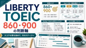 LIBERTY TOEIC 860点・900点対策の判断軸を示すAI生成サムネイル