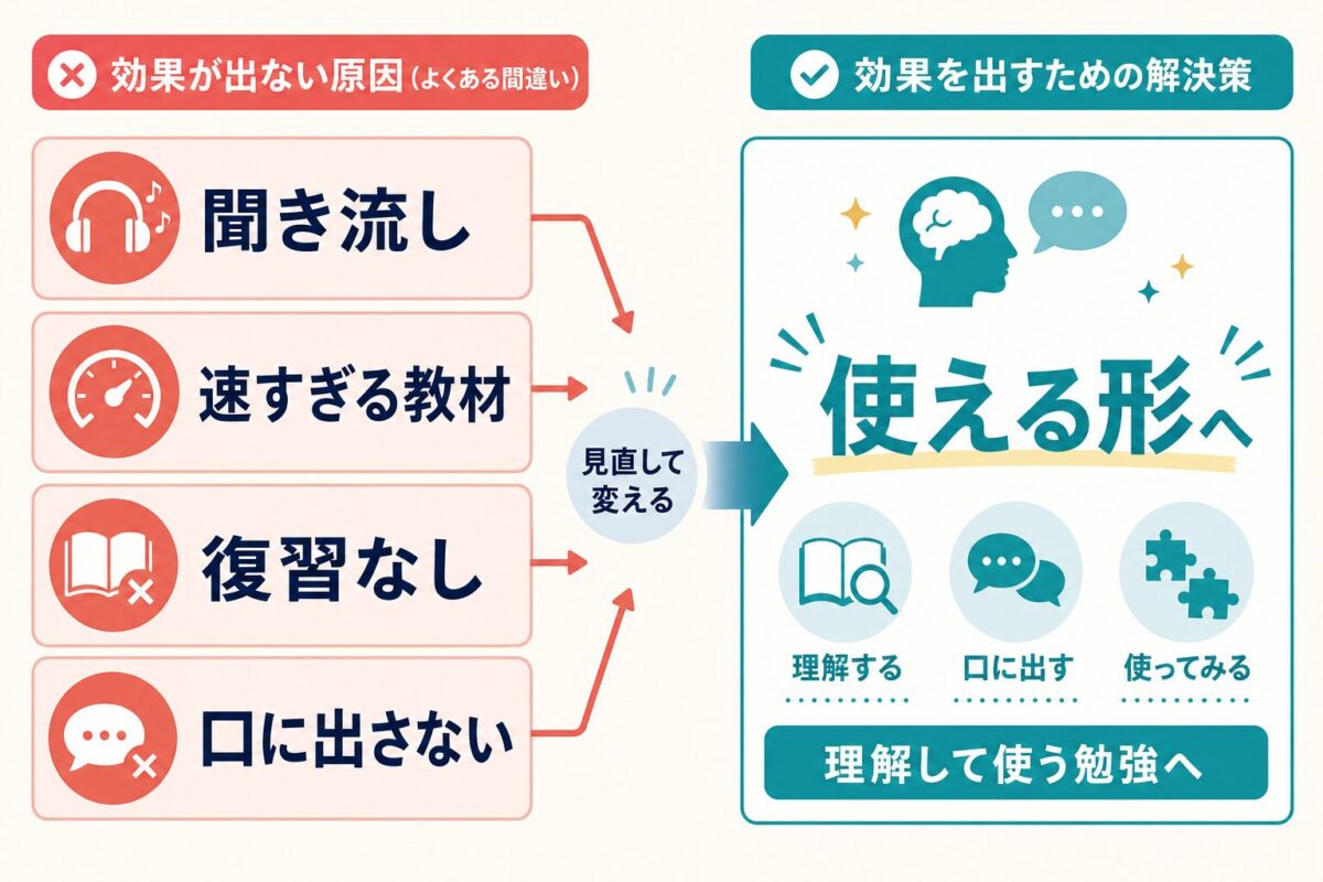 リスニング学習で効果が出ない原因と直し方