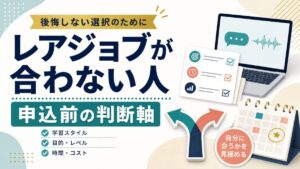 レアジョブが合わない人の判断軸を示したサムネイル