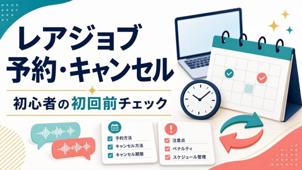 レアジョブの予約キャンセルを初心者が確認する記事サムネイル