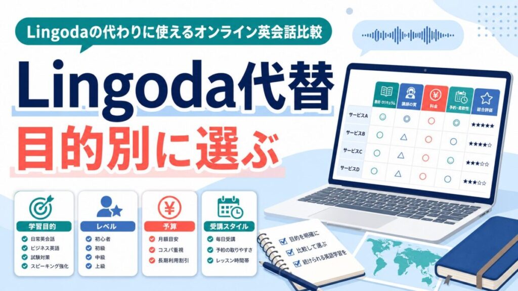 Lingoda代替オンライン英会話を目的別に選ぶ比較サムネイル