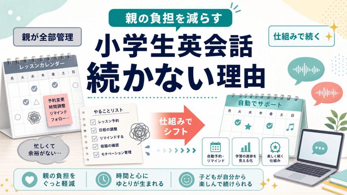 小学生のオンライン英会話が続かない理由と親の負担を減らす方法