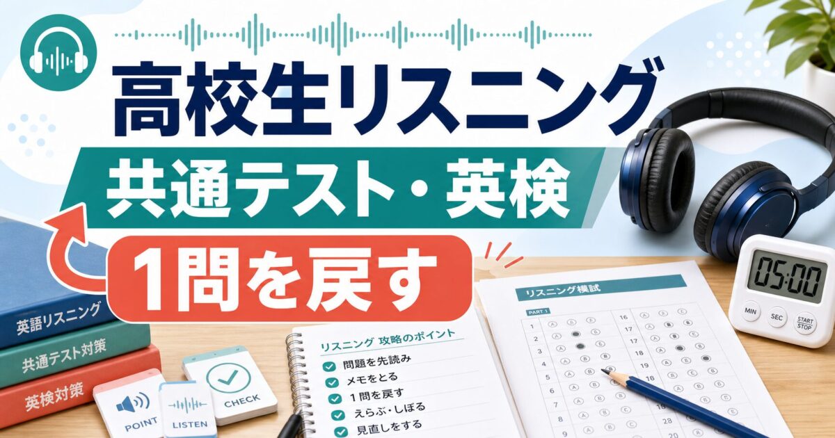 高校生の英語リスニング対策を共通テストと英検に向けて1問ずつ戻すサムネイル