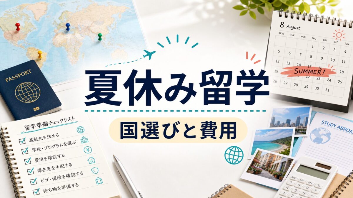 夏休み留学の国選びと費用を整理するサムネイル