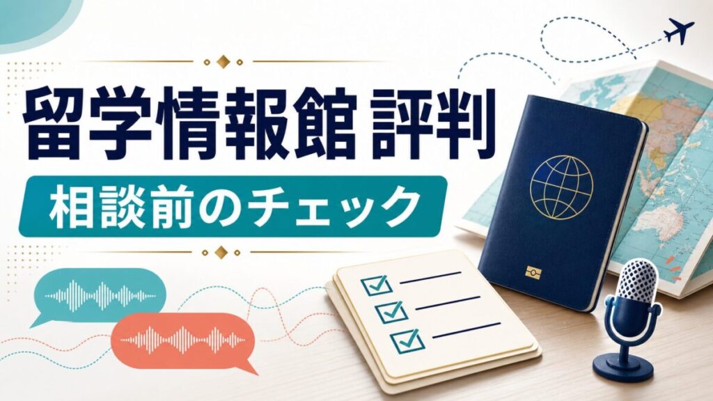 留学情報館 評判 相談前のチェックを示す人物なしのアイキャッチ