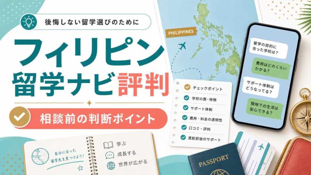 フィリピン留学ナビの評判と相談前の判断ポイントを示すサムネイル