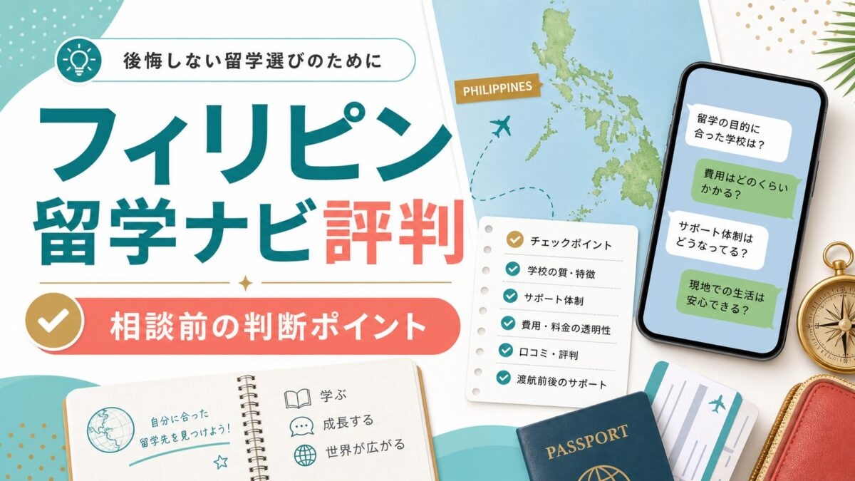 フィリピン留学ナビの評判と相談前の判断ポイントを示すサムネイル