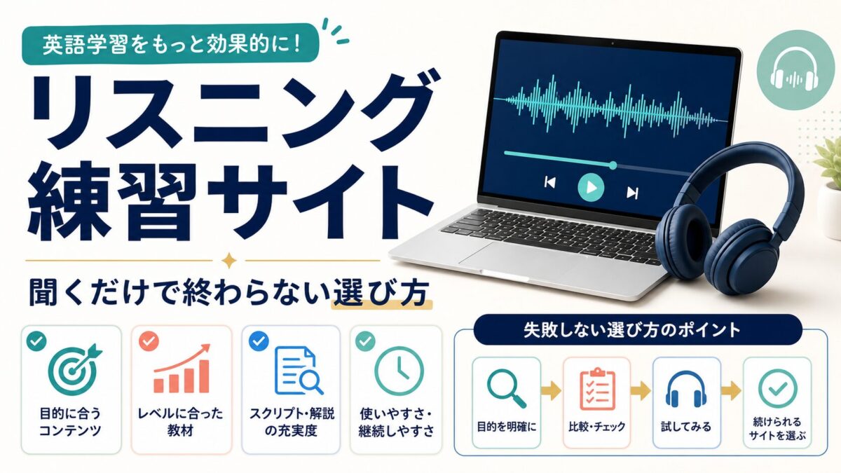 リスニング練習サイトの選び方