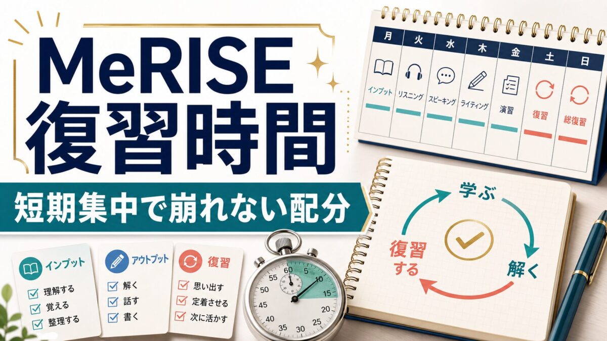 MeRISEの短期集中と復習時間の配分を示すサムネイル