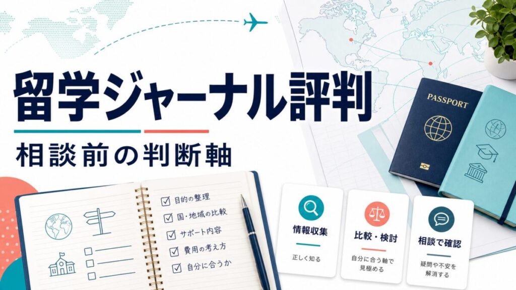 留学ジャーナルの評判と相談前の判断軸