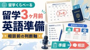 留学くらべーるを3ヶ月前の英語準備と相談前判断軸で整理したアイキャッチ