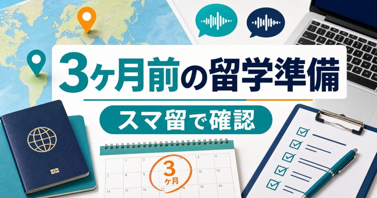 スマ留で3ヶ月前の留学準備を確認するサムネイル
