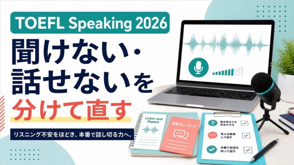 TOEFL Speaking 2026で聞けない・話せない原因を分けて直すアイキャッチ画像