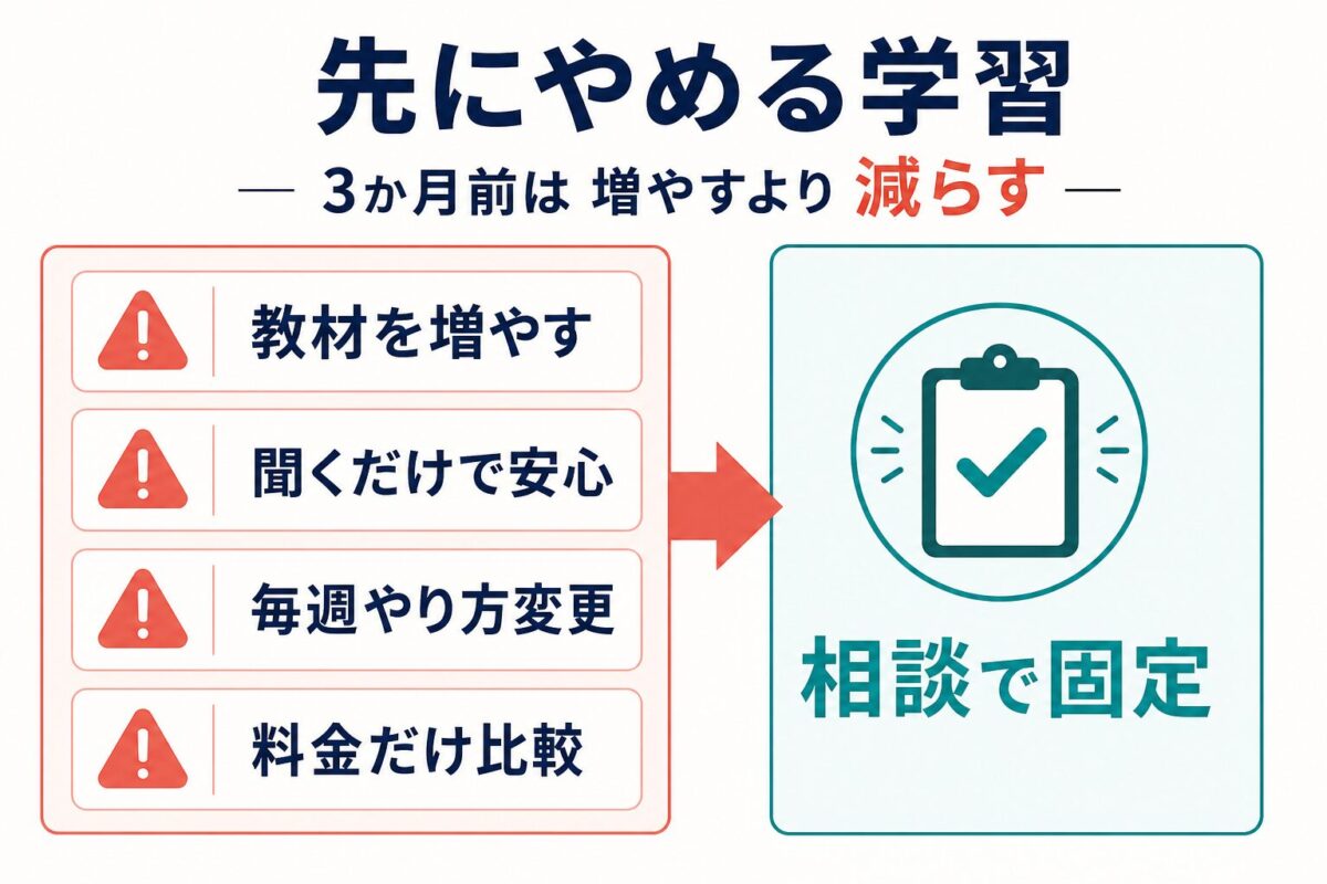 3か月前に先にやめたい英語学習