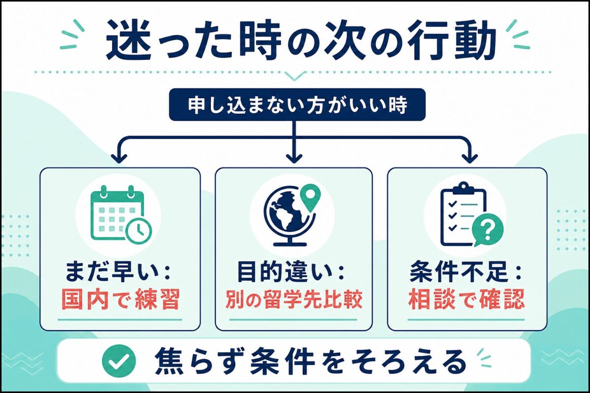 申し込まない方がいい時の次の行動ルート図