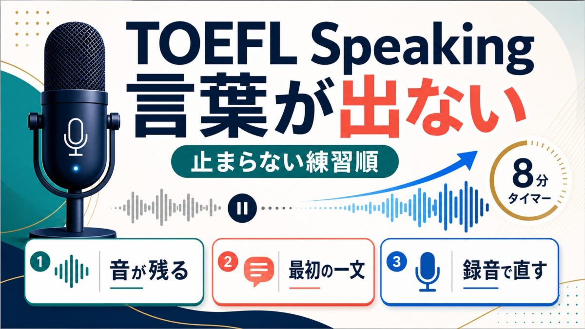TOEFL Speakingで言葉が出ない人向けの練習順サムネイル