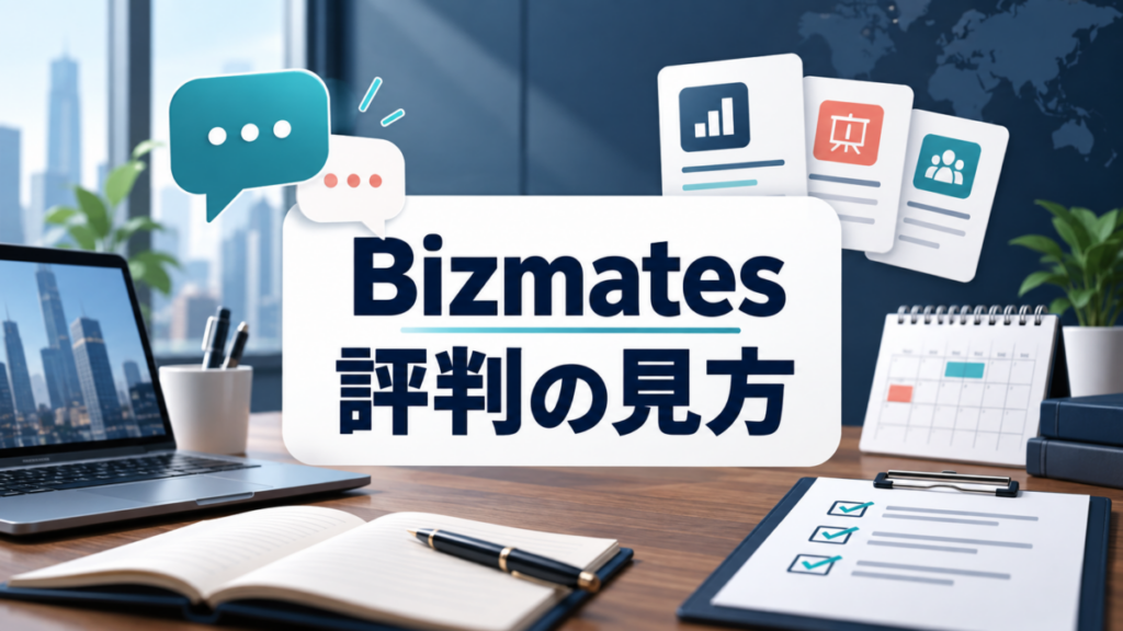 Bizmatesの評判を仕事場面や教材・予約条件から確認する図