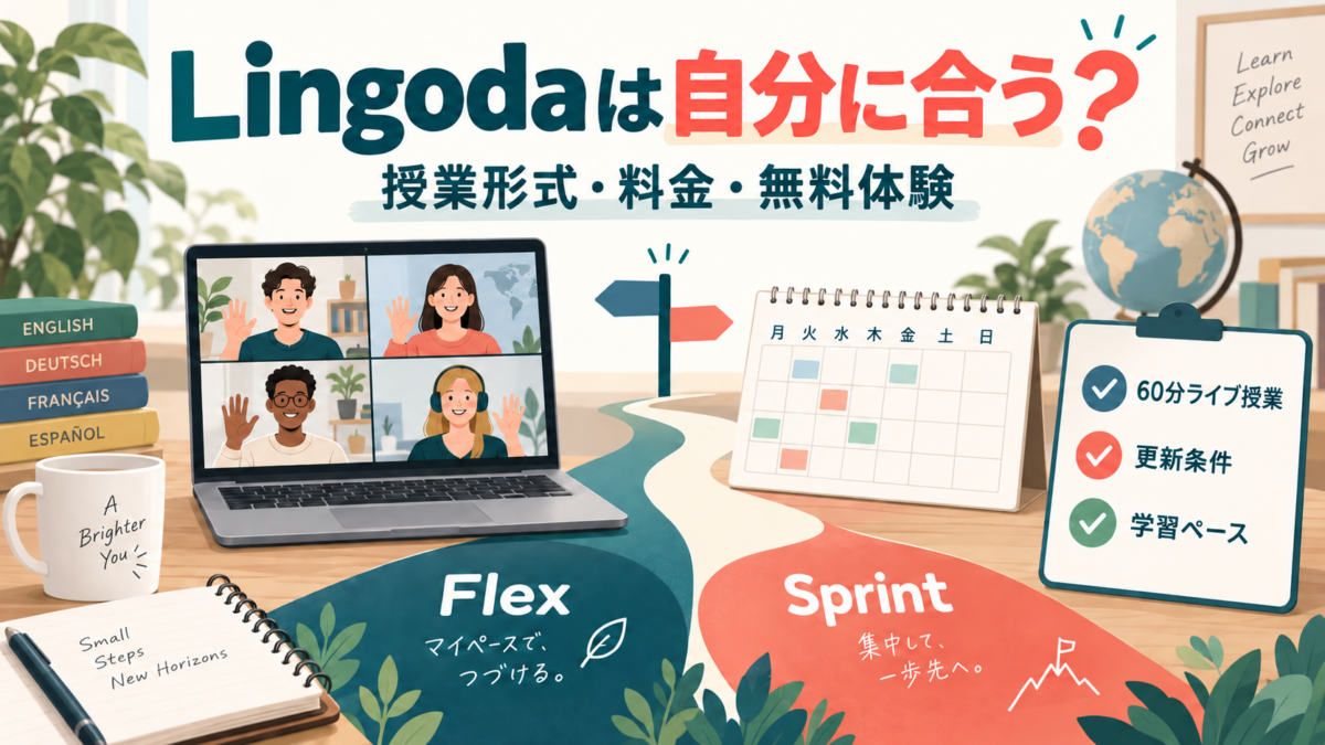 Lingodaの授業形式・料金・無料体験から自分に合うか判断するイメージ