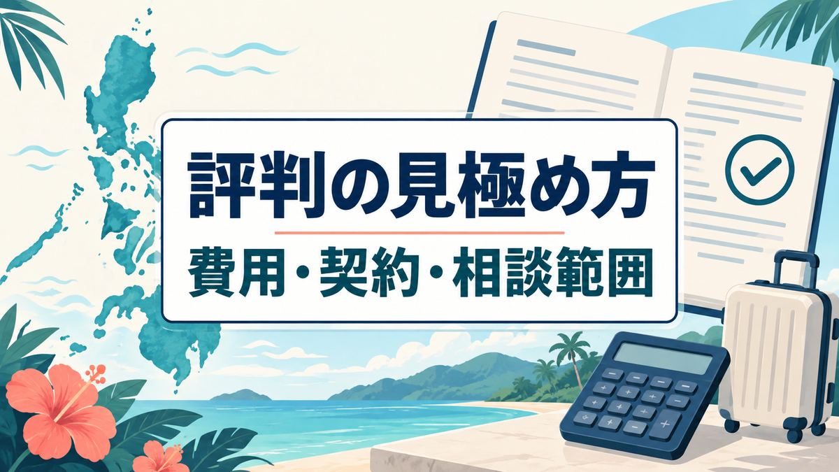 フィリピン留学ナビの費用・契約・相談範囲を確認する