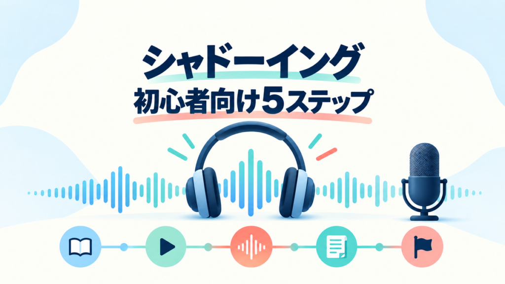 シャドーイングの初心者向け5ステップを示すアイキャッチ